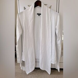 Cashmere Sweater Cardigan EUC Ribbed Express Shawl Collar Open Front Ivo…